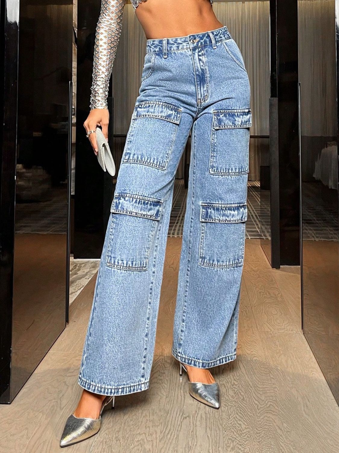 DS Premium 83-717 Luxury Denim Wide Leg High Waist Jeans