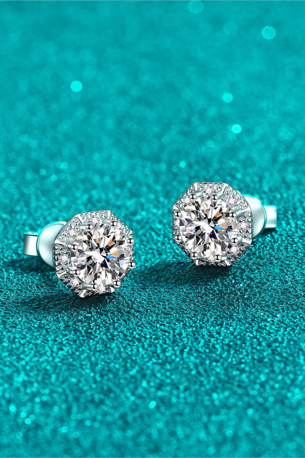 DCDI Stop Hating 2 Carat Moissanite 925 Sterling Silver Stud Earrings
