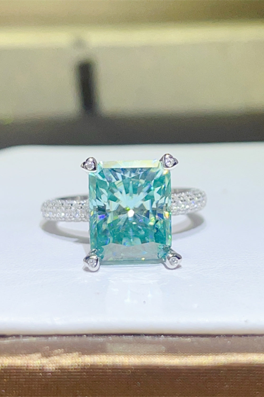 DCDI 5 Carat Teal Moissanite 925SS Ring