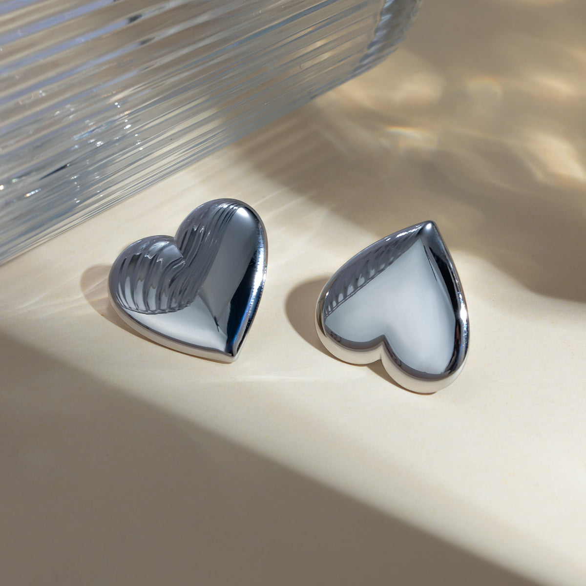 DCDI Stainless Steel Heart Stud Earrings