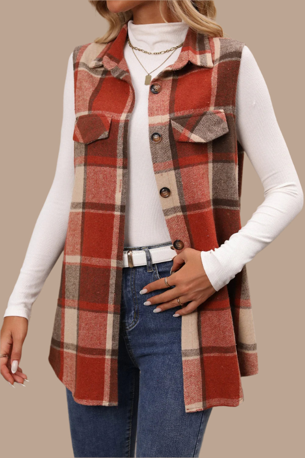 DS Simply Diva Plaid Vest