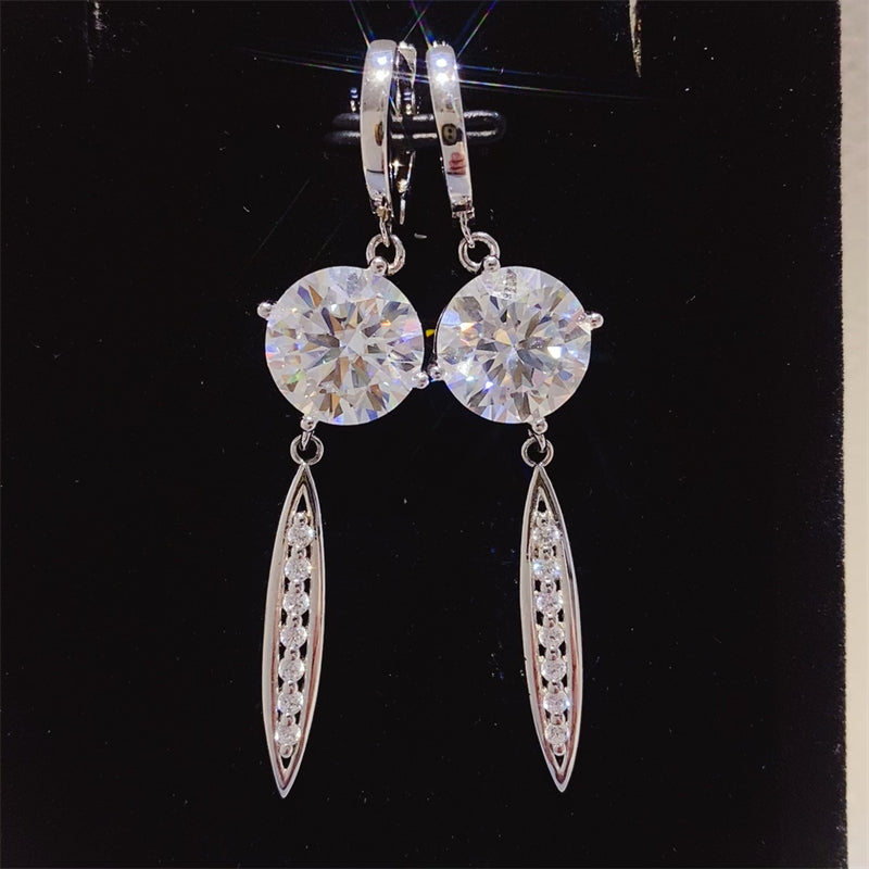 DCDI 10 Carat Moissanite Harmony Drop Earrings