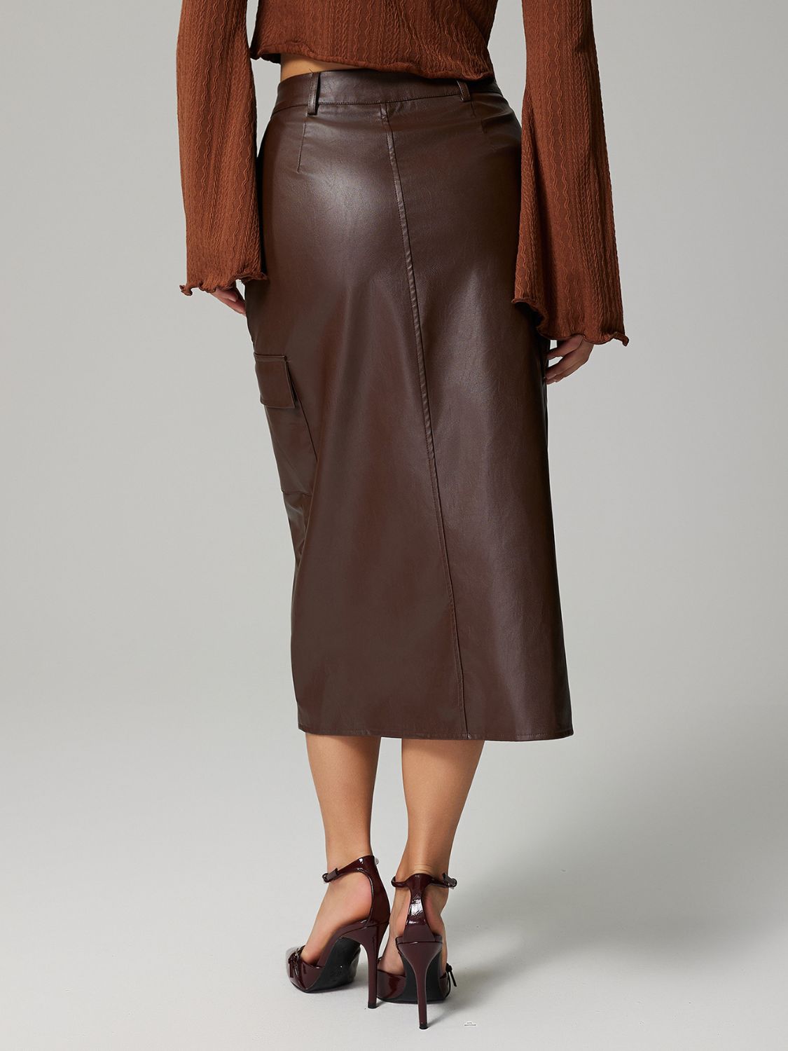DS Lacy Midi Skirt With Front Slit