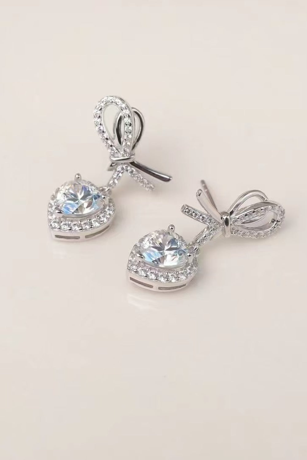 DCDI Reassured- 2 Carat Moissanite 925 Sterling Silver Heart Earrings