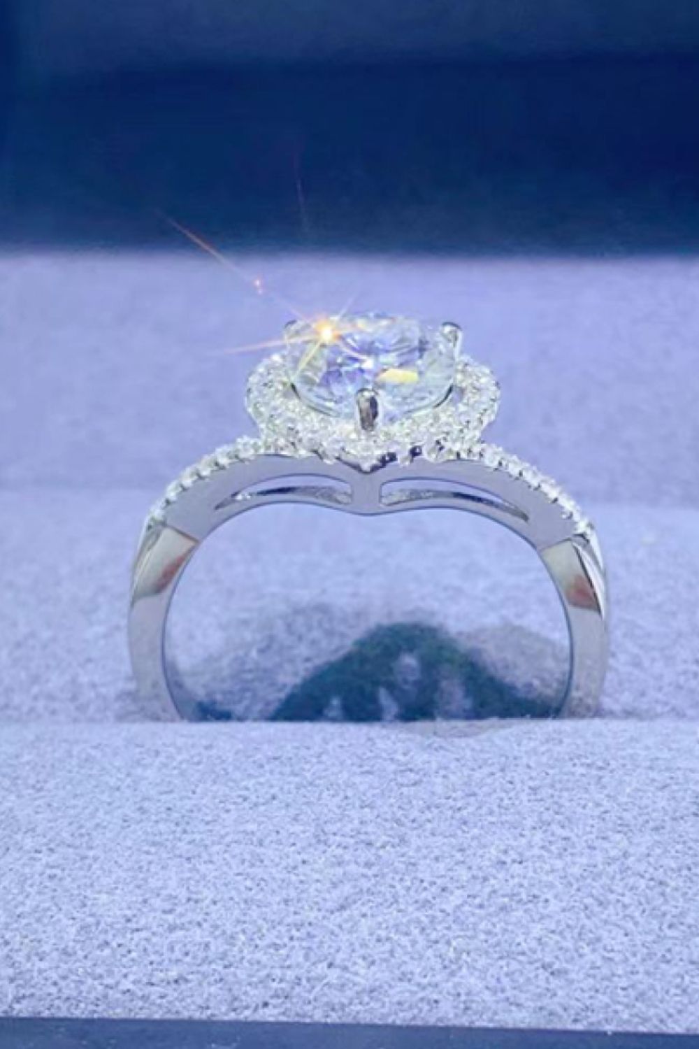 DCDI 1 Carat Moissanite 925 Sterling Silver Sacred Heart Ring