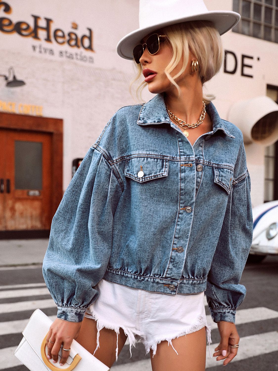 DS Designer 225566 Premium Denim Crop Jacket