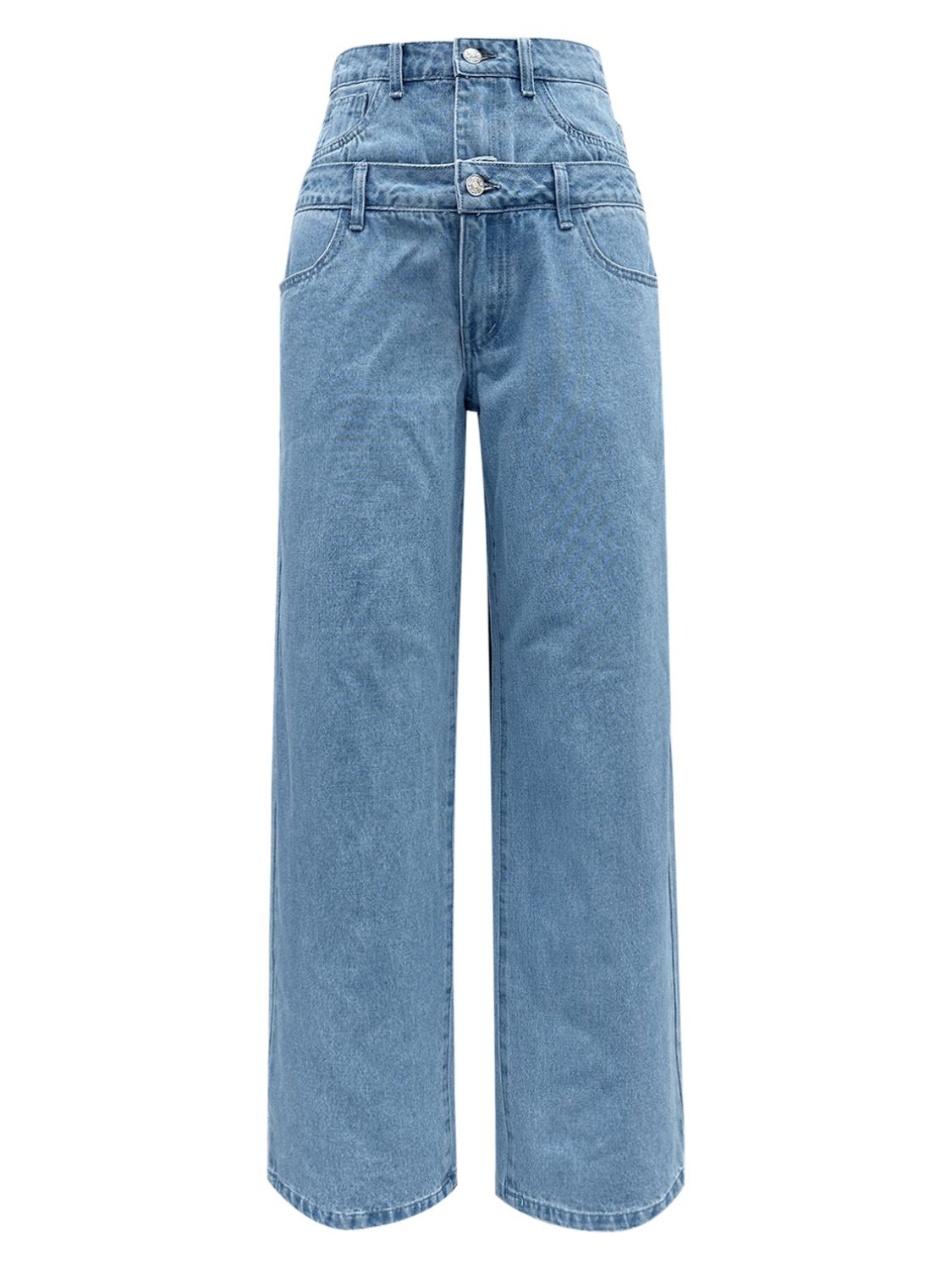 DS Premium Denim Luxury V10 Faux Layered High Waist Jeans