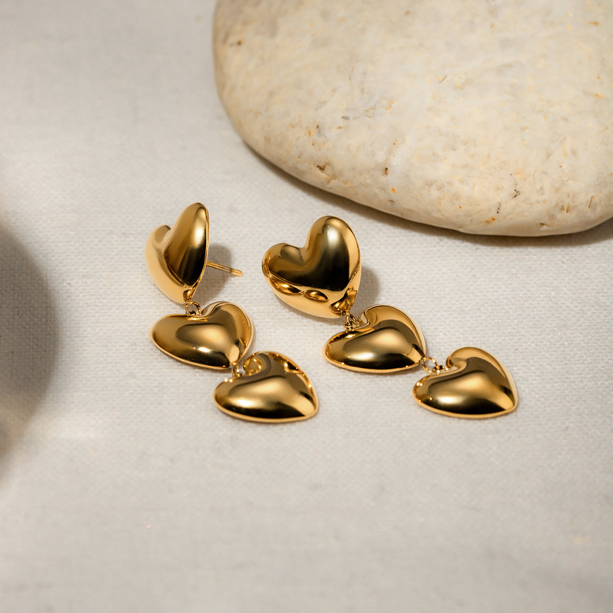 DCDI Bubble Hearts Stainless Steel Heart Earrings