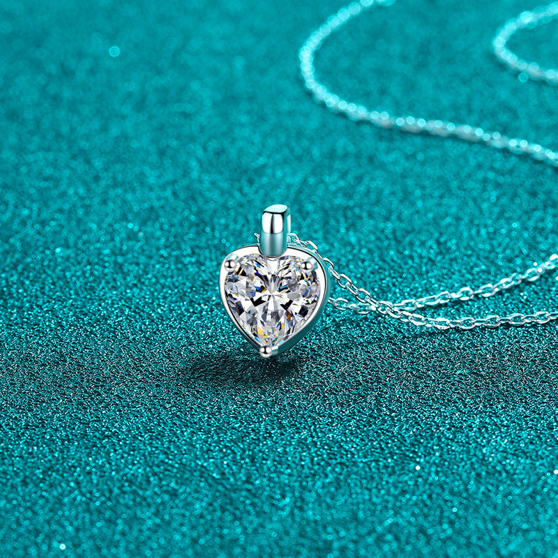 DCDI 2 Carat Moissanite 925SS Pure Heart Chakra Necklace