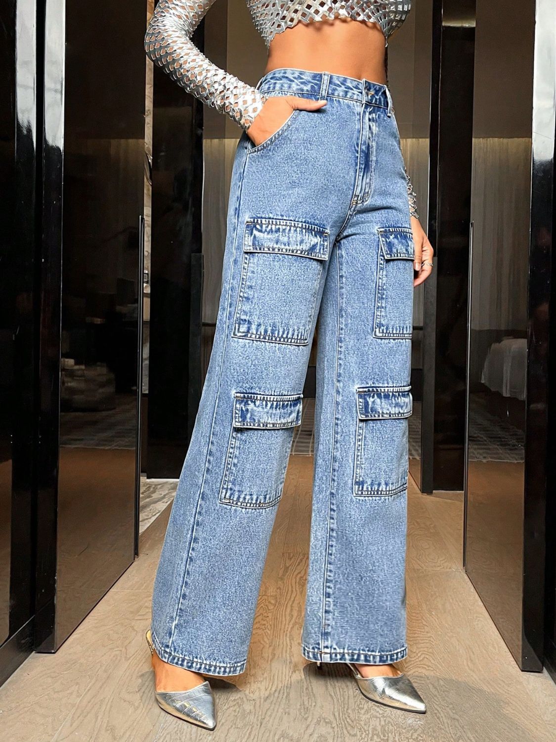 DS Premium 83-717 Luxury Denim Wide Leg High Waist Jeans