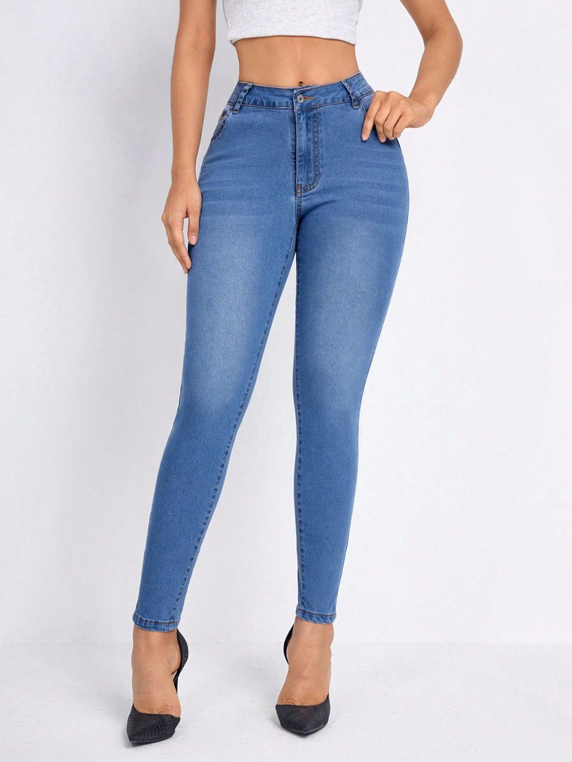 DS Premium Denim Luxury 02 High Waist Skinny Jeans with Pockets