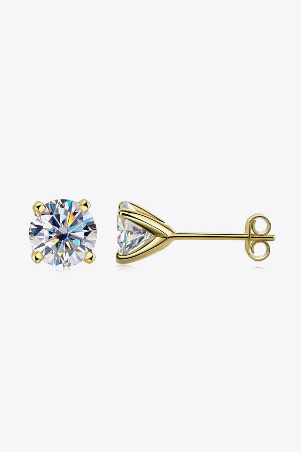DCDI 925 Sterling Silver 1 Carat Moissanite 4-Prong Stud Earrings