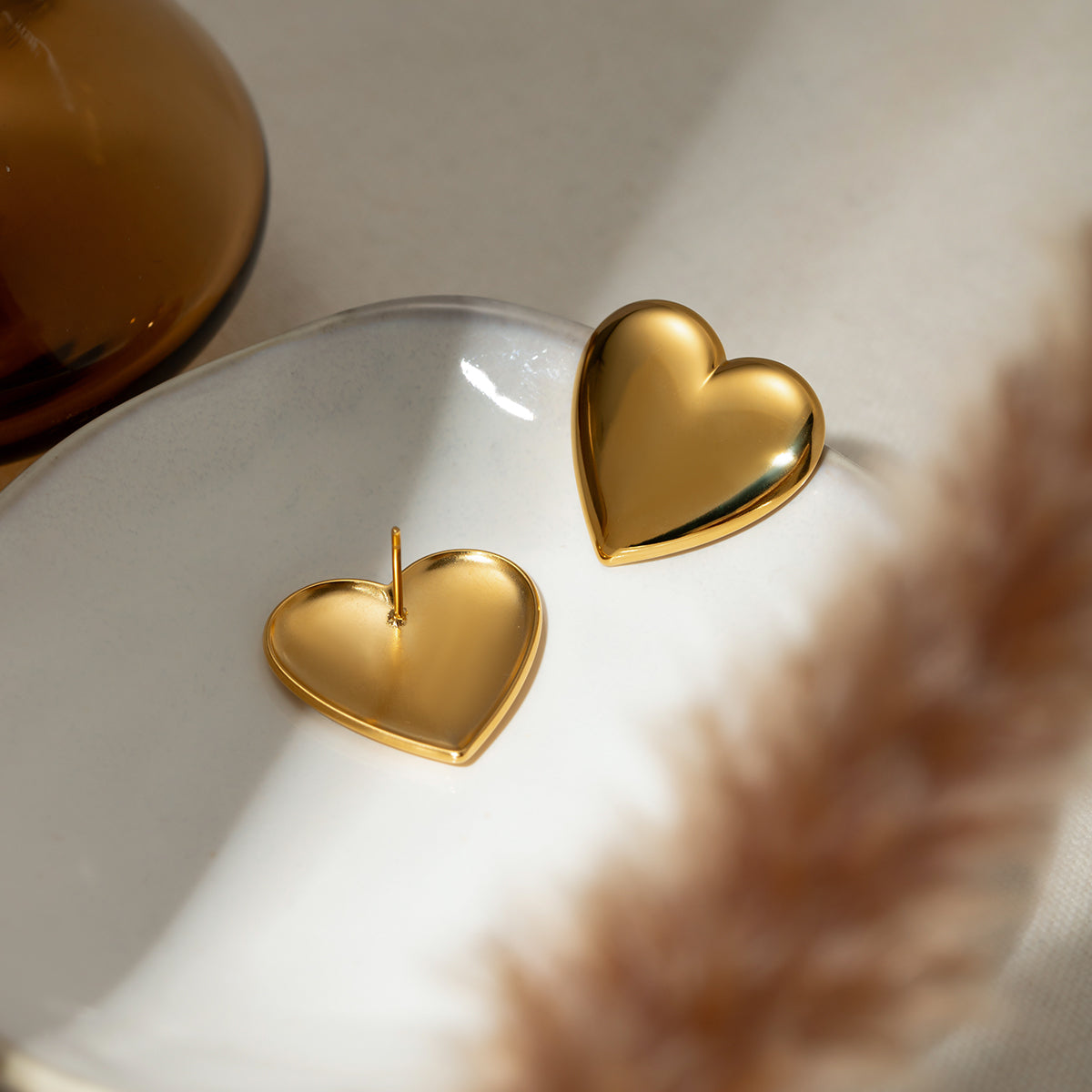 DCDI Stainless Steel Heart Stud Earrings