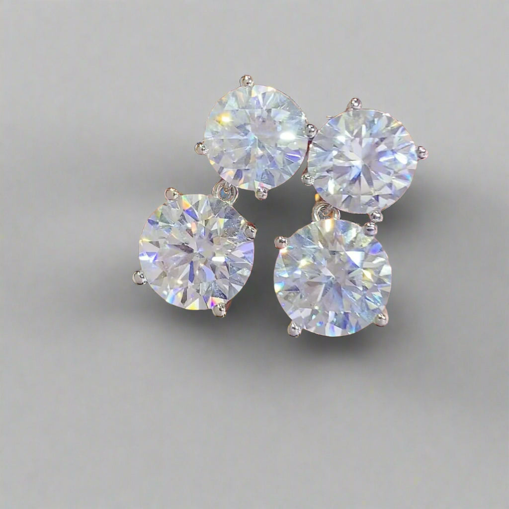 DCDI 100k 10 Carat Moissanite 925 Sterling Silver Drop Earrings
