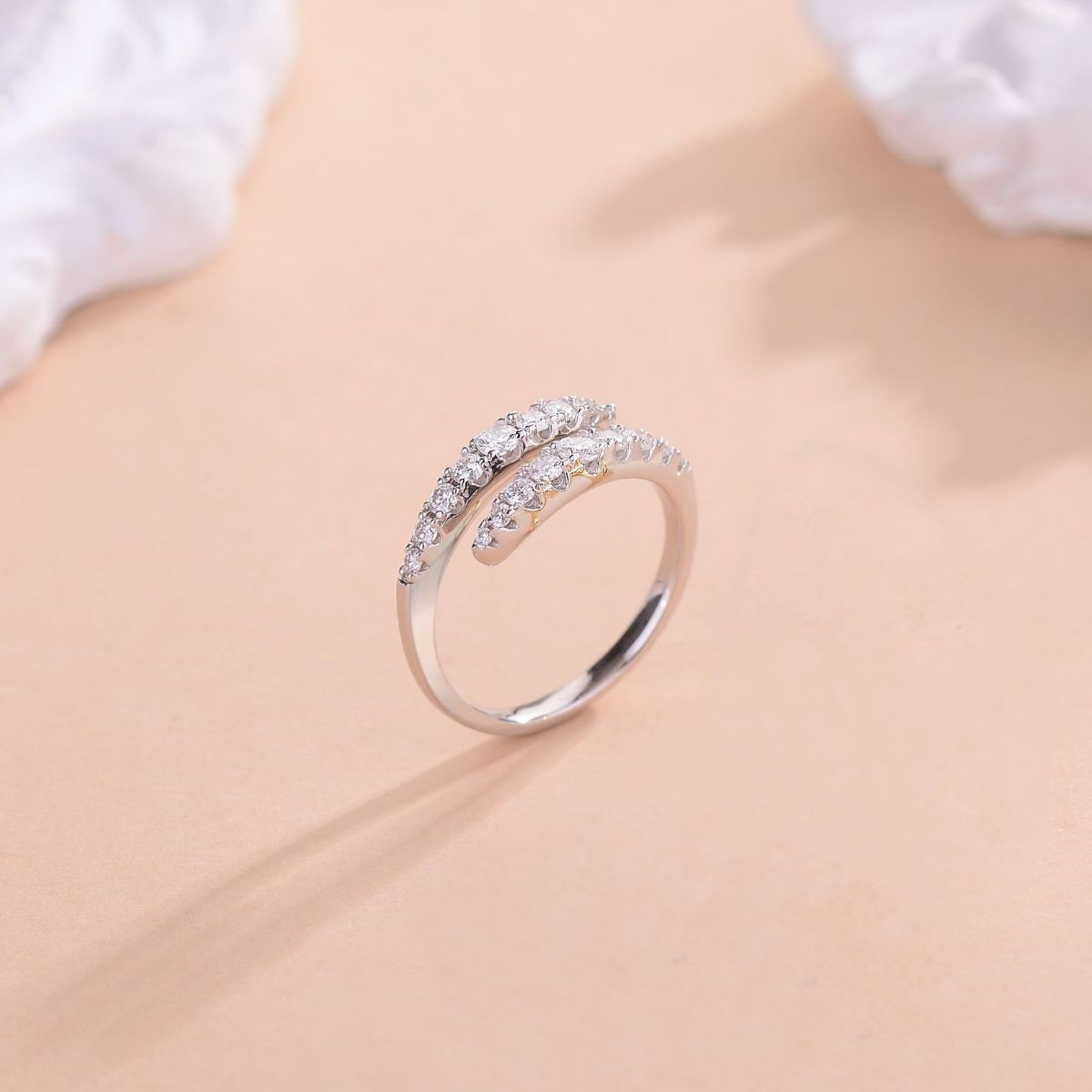 DCDI Harness 925 Sterling Silver Moissanite Bypass Ring