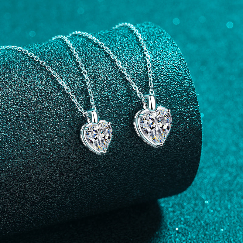 DCDI 2 Carat Moissanite 925SS Pure Heart Chakra Necklace