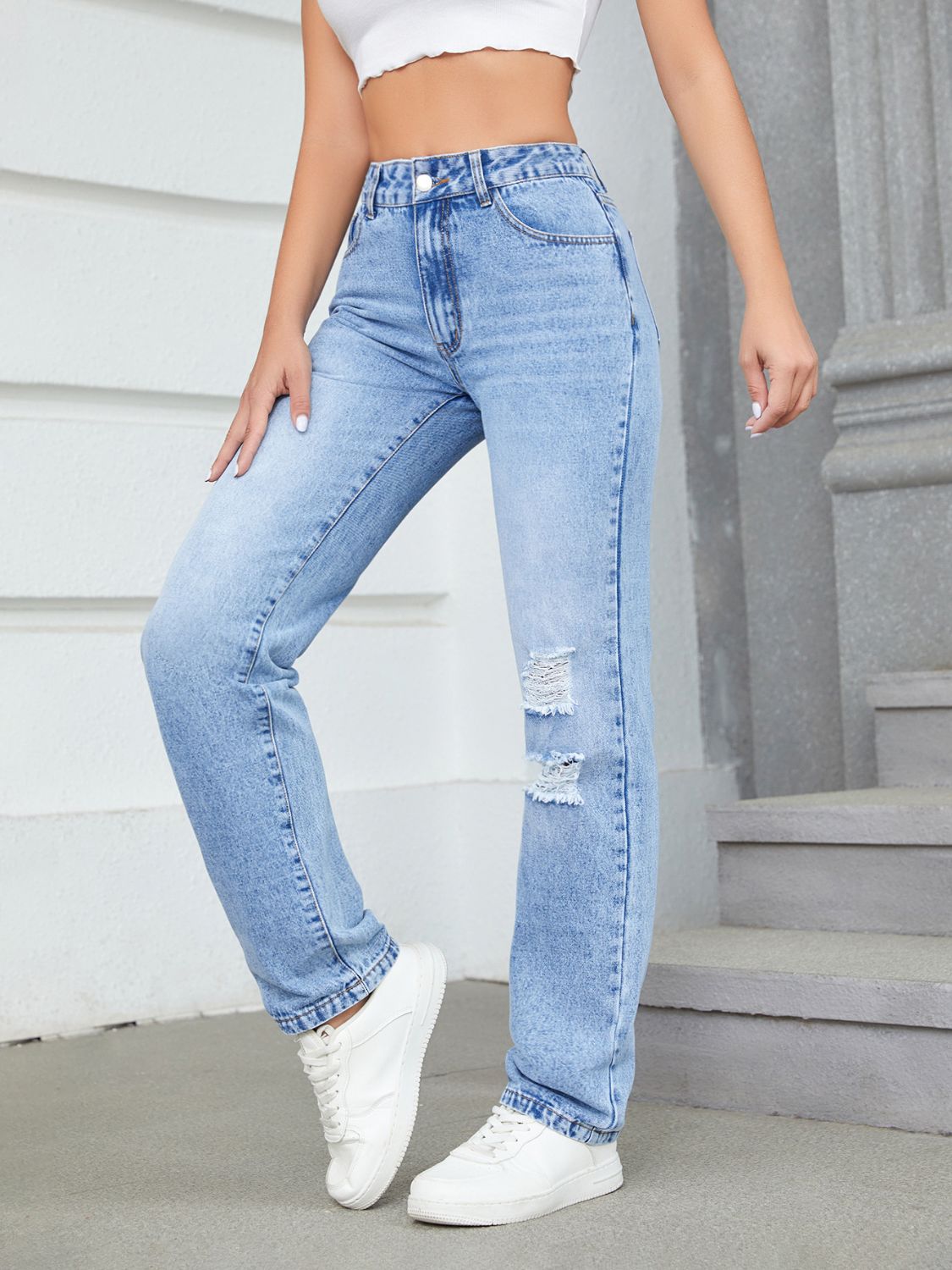 DS Premium Denim Luxury 98 Distressed Jeans with Pockets