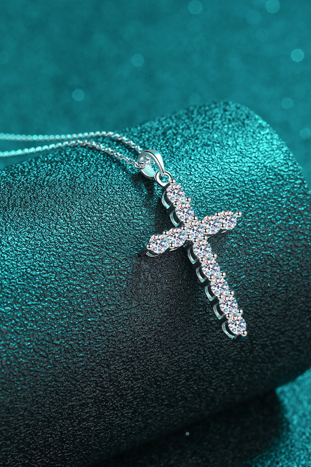DCDI Adored 925 Sterling Silver Cross Moissanite Necklace