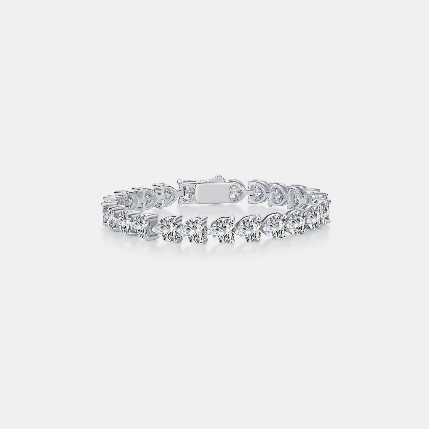 DCDI 24 Carat Moissanite 925 Sterling Silver Heart Bracelet