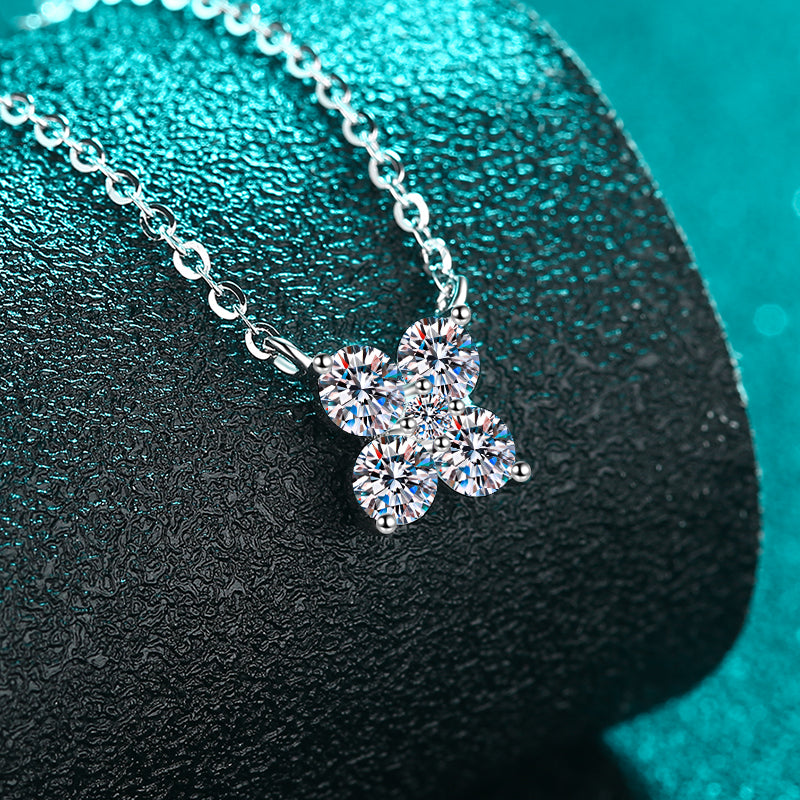 DCDI 1.26 Carat Moissanite 925 Sterling Silver Geomatrix Pendant Necklace