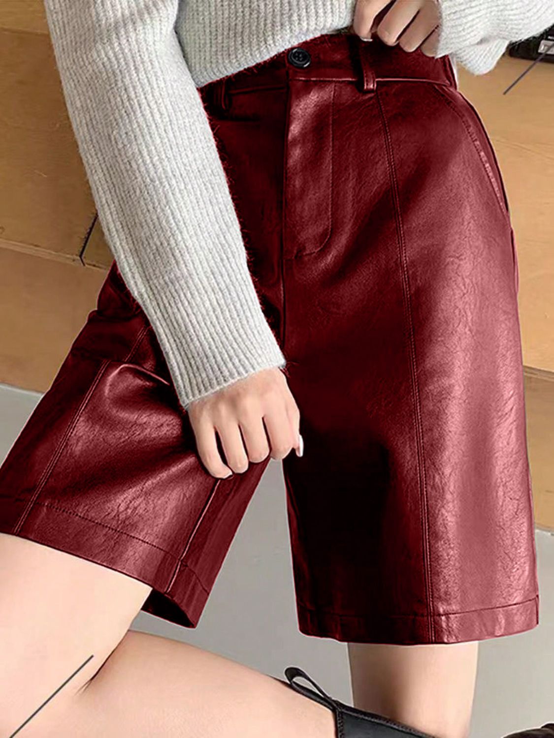 DS Fauxed Leather High Waist Shorts