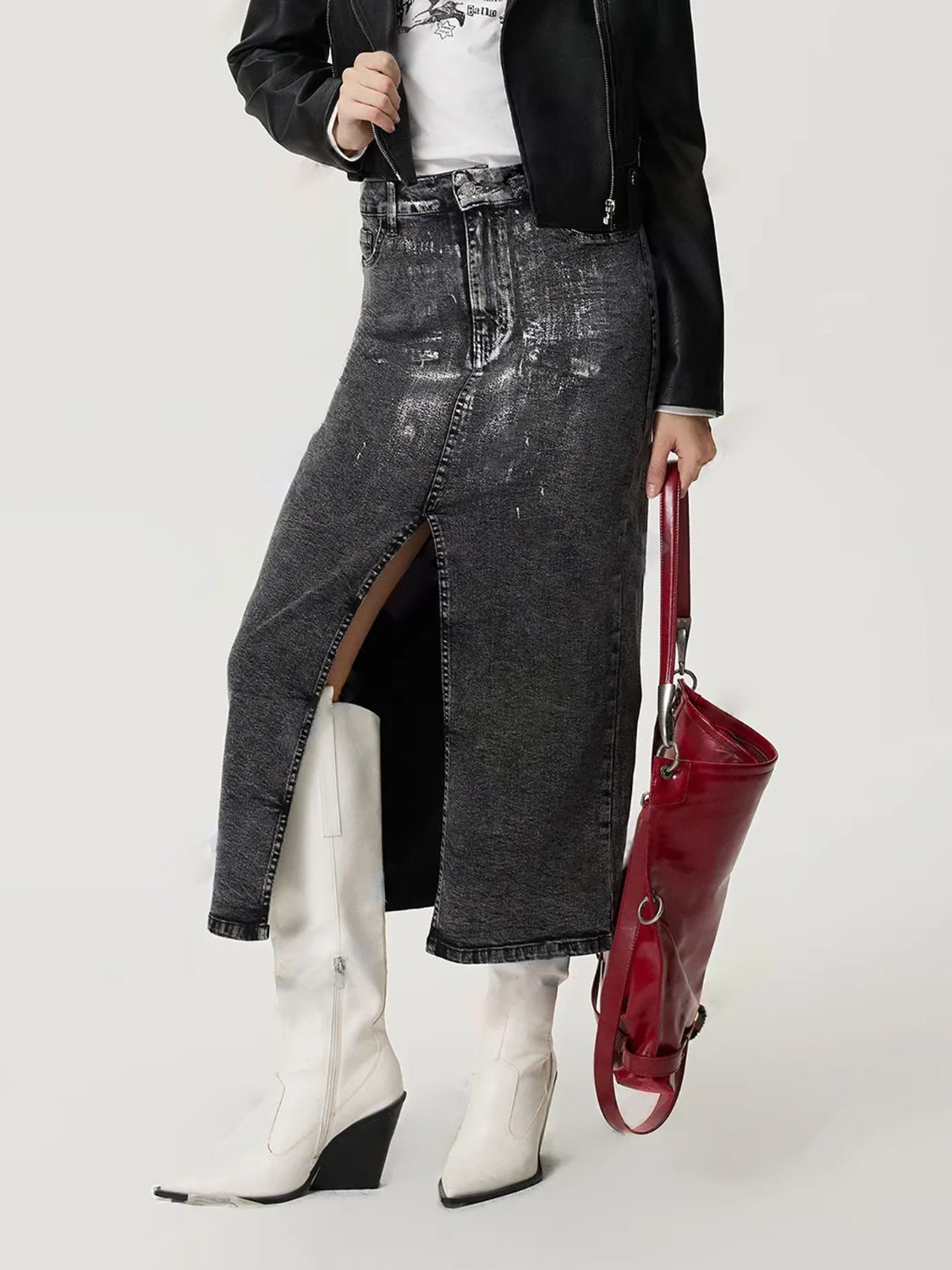 DS Premium Denim Luxury L5 Midi Skirt