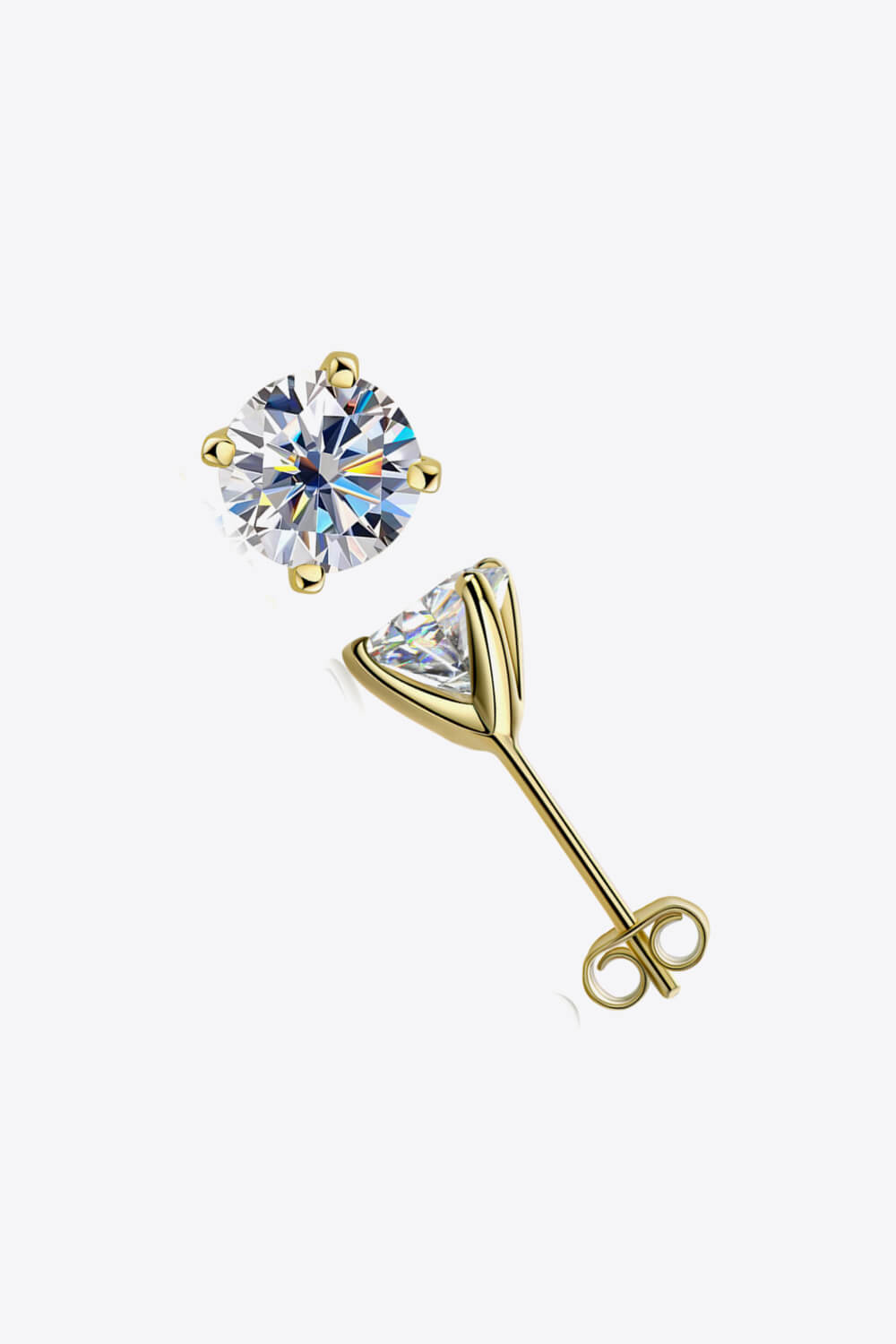 DCDI 925 Sterling Silver 1 Carat Moissanite 4-Prong Stud Earrings