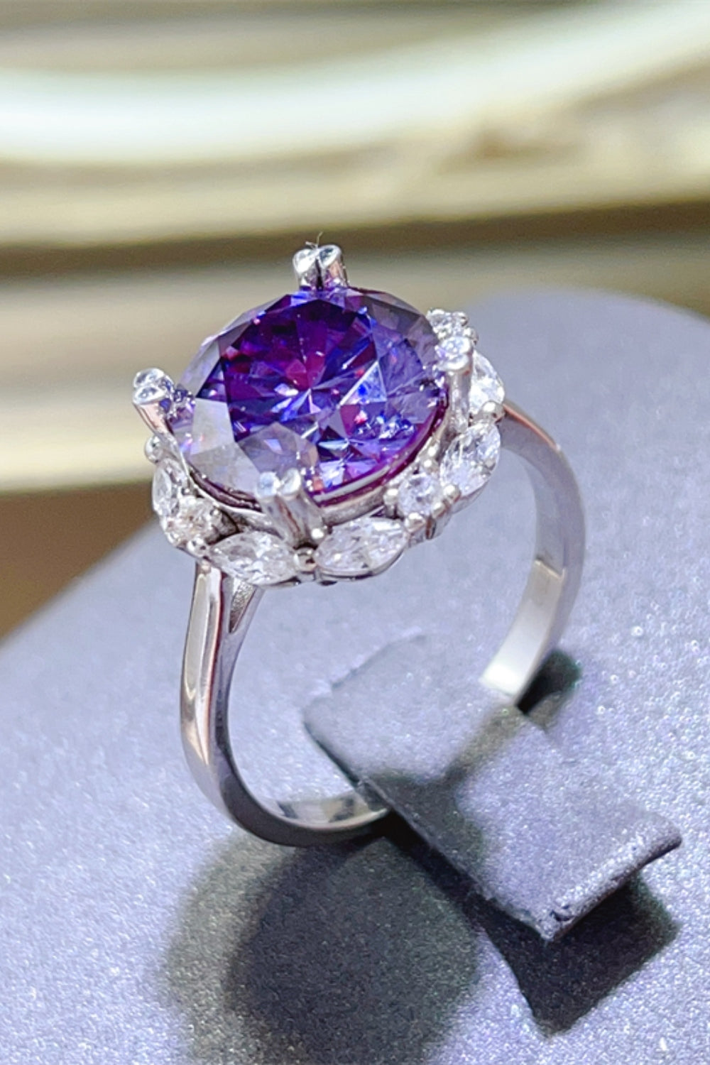 DCDI 5 Carat Crown Chakra Violet Moissanite 925SS Ring