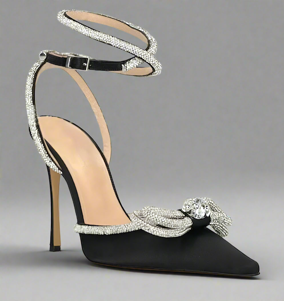 DCDI Diamond Dust Satin Stiletto Pumps