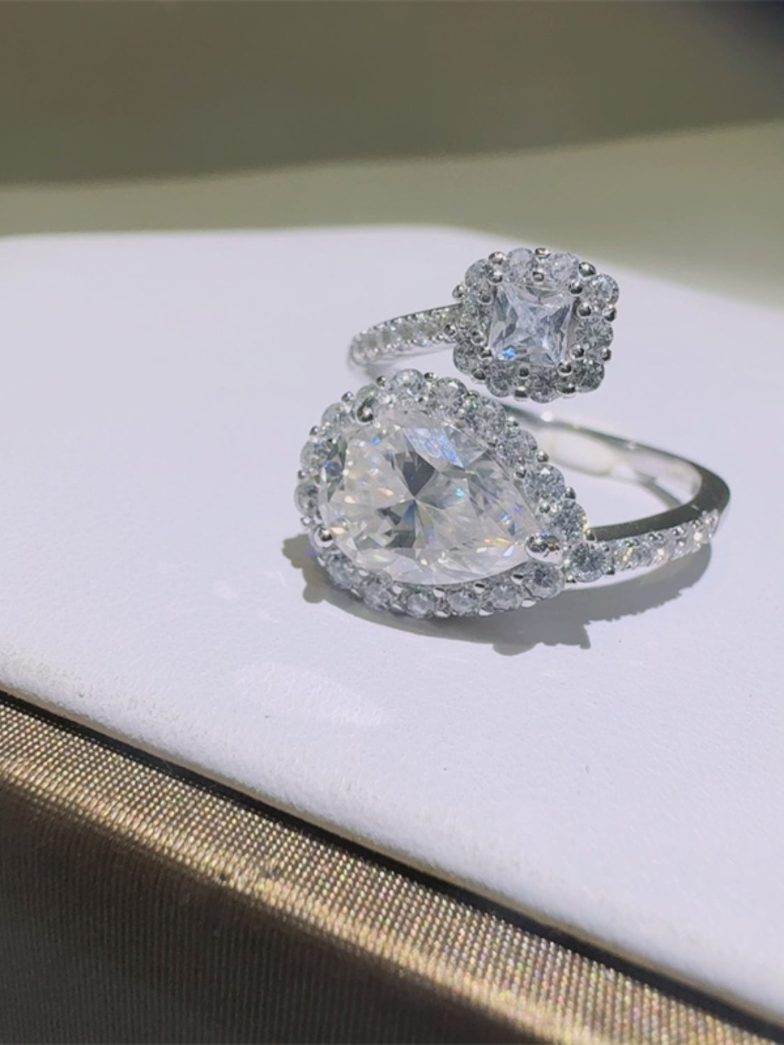 DCDI Fanciful -2 Carat Moissanite 925 Sterling Silver Bypass Ring