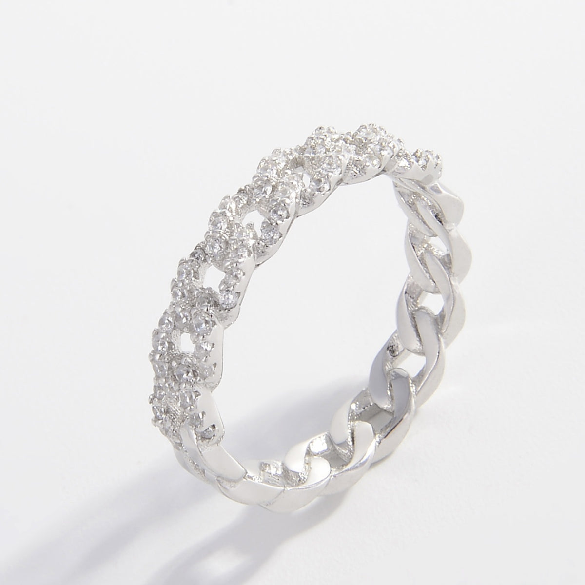 DCDI Zen - Platinum Plated 925 Sterling Silver Inlaid Zircon Ring