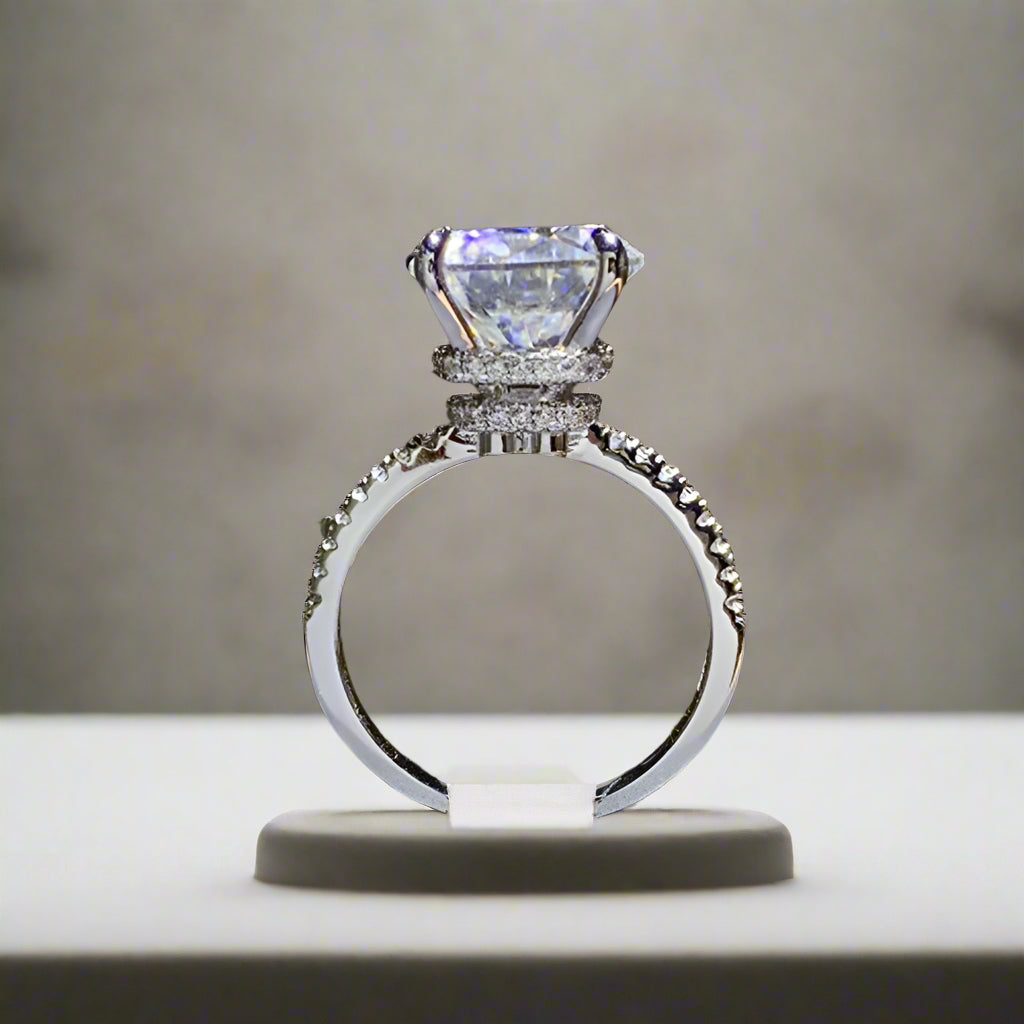 DCDI Ambiance 5 Carat Moissanite 925 Sterling Silver Ring