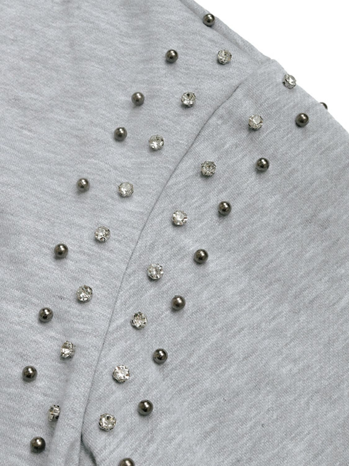 DA Simply Diva Rhinestone Zip Up Long Sleeve Hoodie