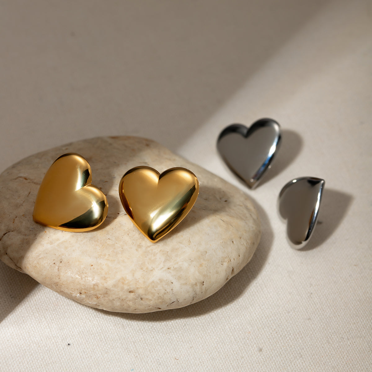 DCDI Stainless Steel Heart Stud Earrings