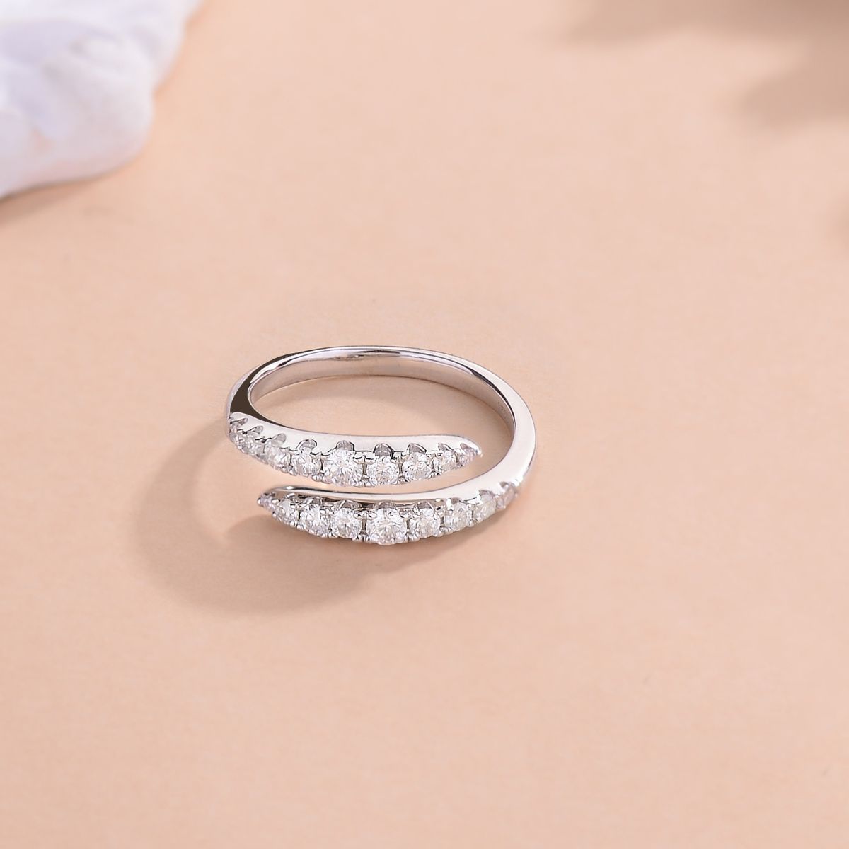 DCDI Harness 925 Sterling Silver Moissanite Bypass Ring