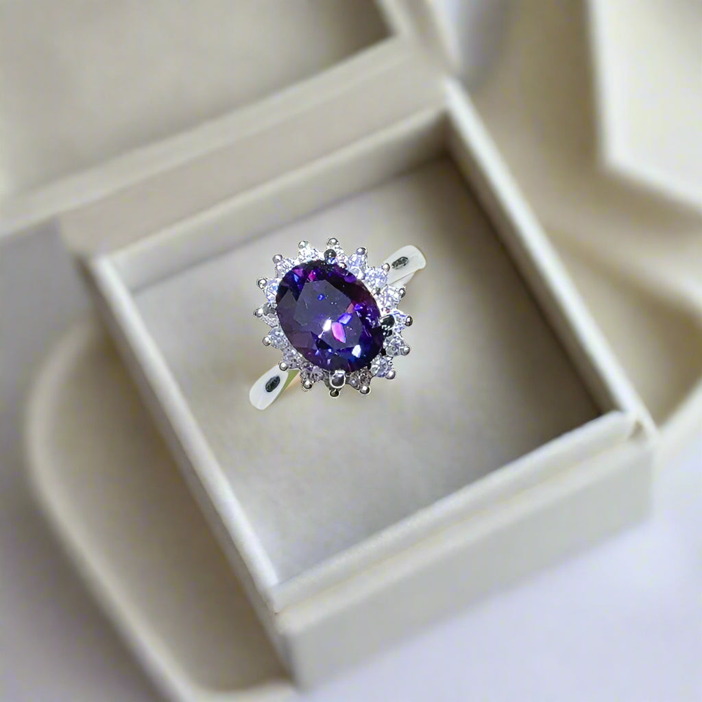 DCDI True Essence -2 Carat 925 Sterling Silver Oval Moissanite Ring