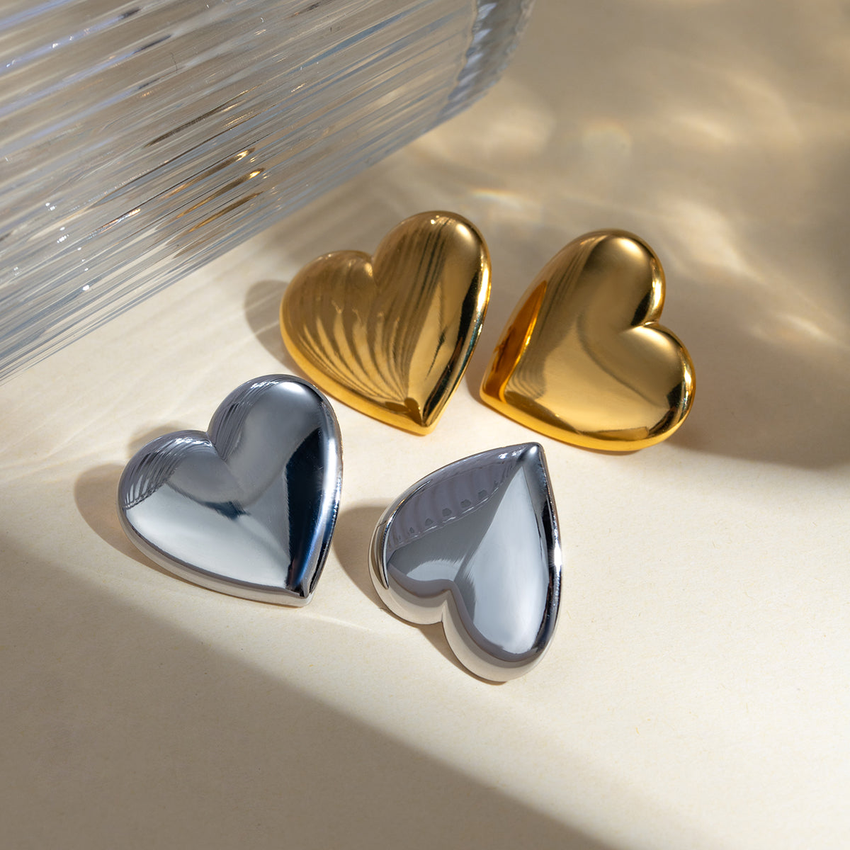 DCDI Stainless Steel Heart Stud Earrings