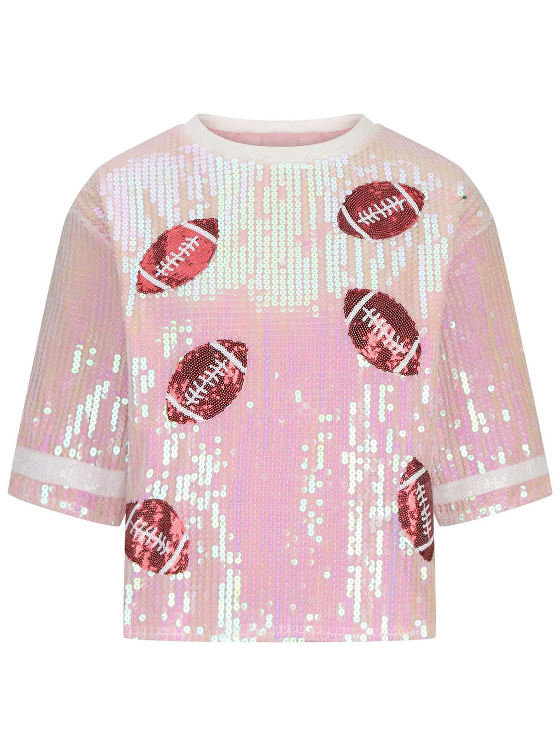 DS Designer 01-234 Sequin Football Round Neck Jersey