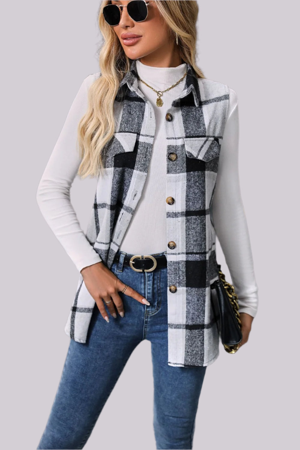 DS Simply Diva Plaid Vest