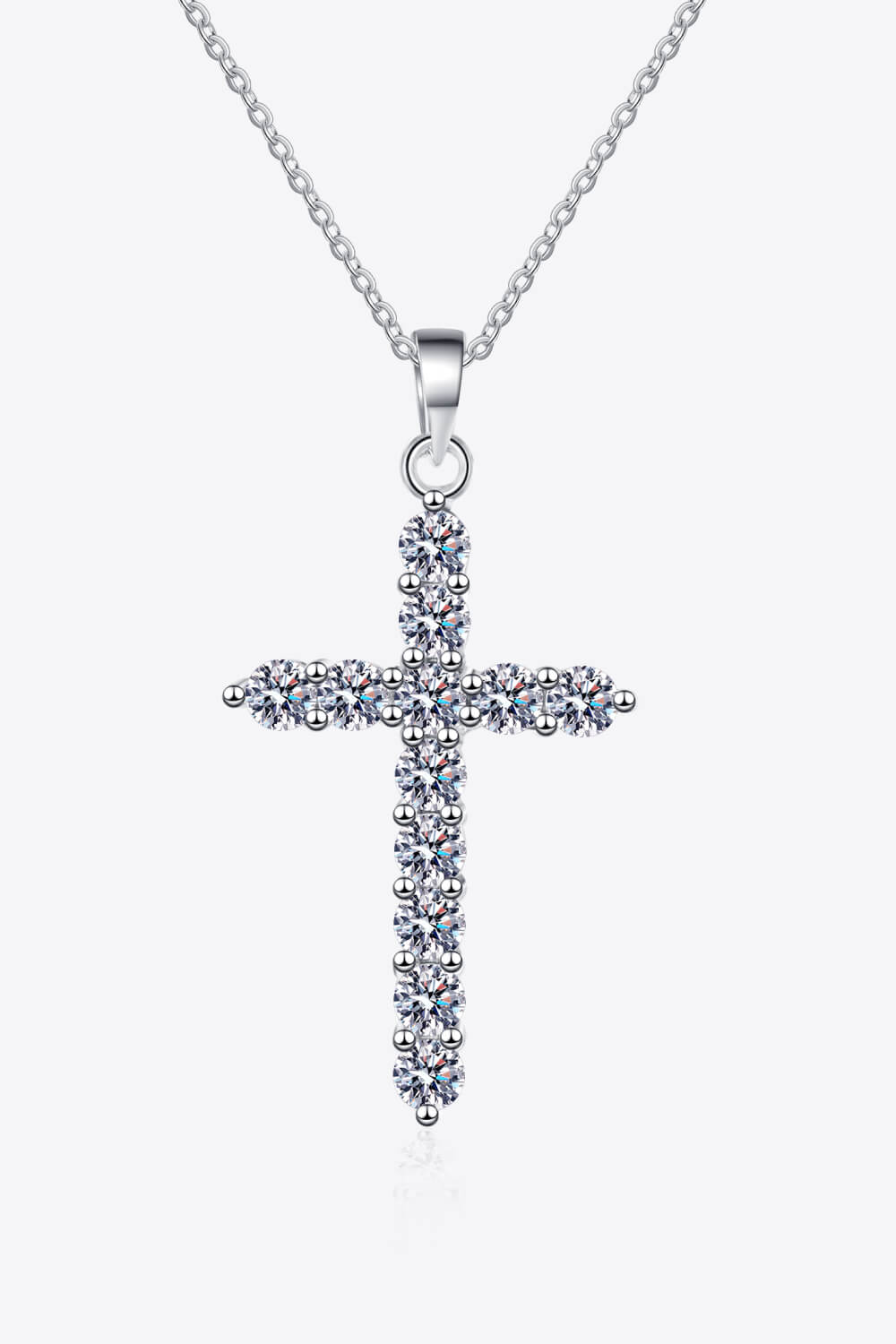 DCDI Adored 925 Sterling Silver Cross Moissanite Necklace