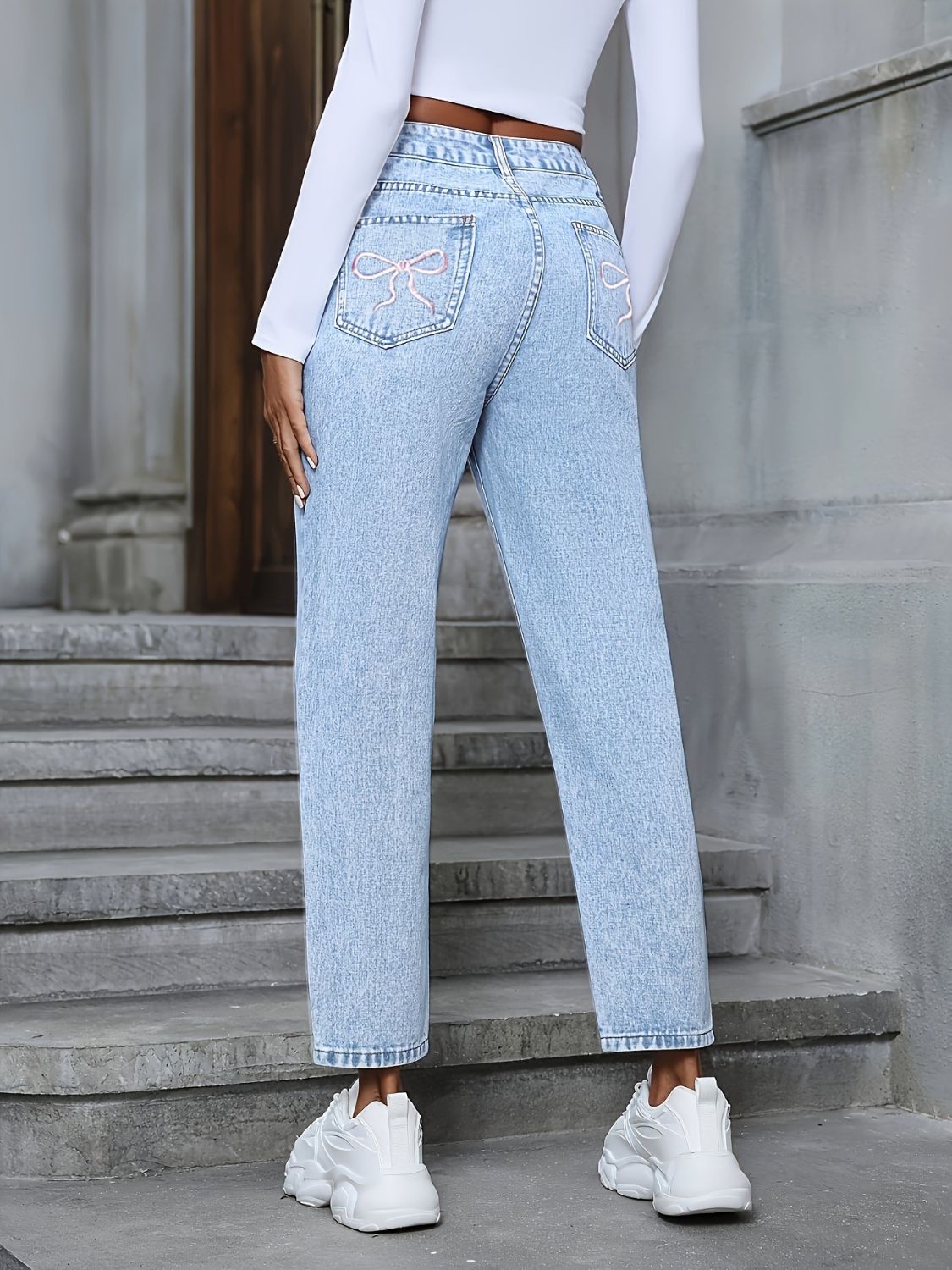 DS Gift 2323 Distressed High Waist Jeans
