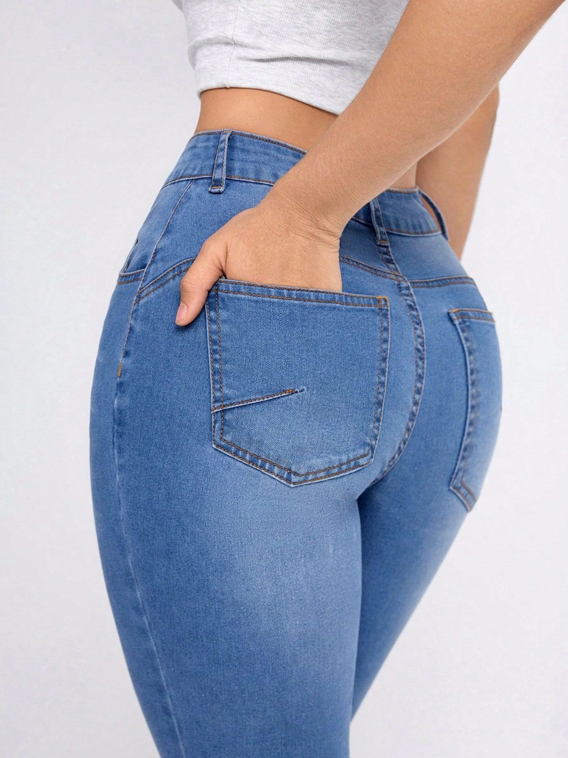 DS Premium Denim Luxury 02 High Waist Skinny Jeans with Pockets