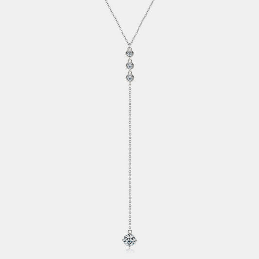 DCDI Peacemaker 1.3 Carat Moissanite 925 Sterling Silver Eyes-Drop Necklace