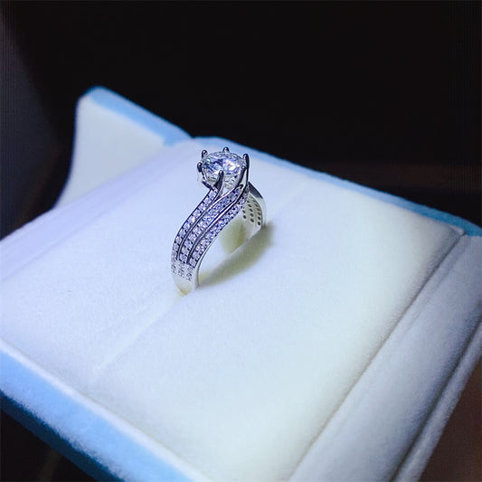 DCDI Optimistic 1 Carat Moissanite 925 Sterling Silver Ring