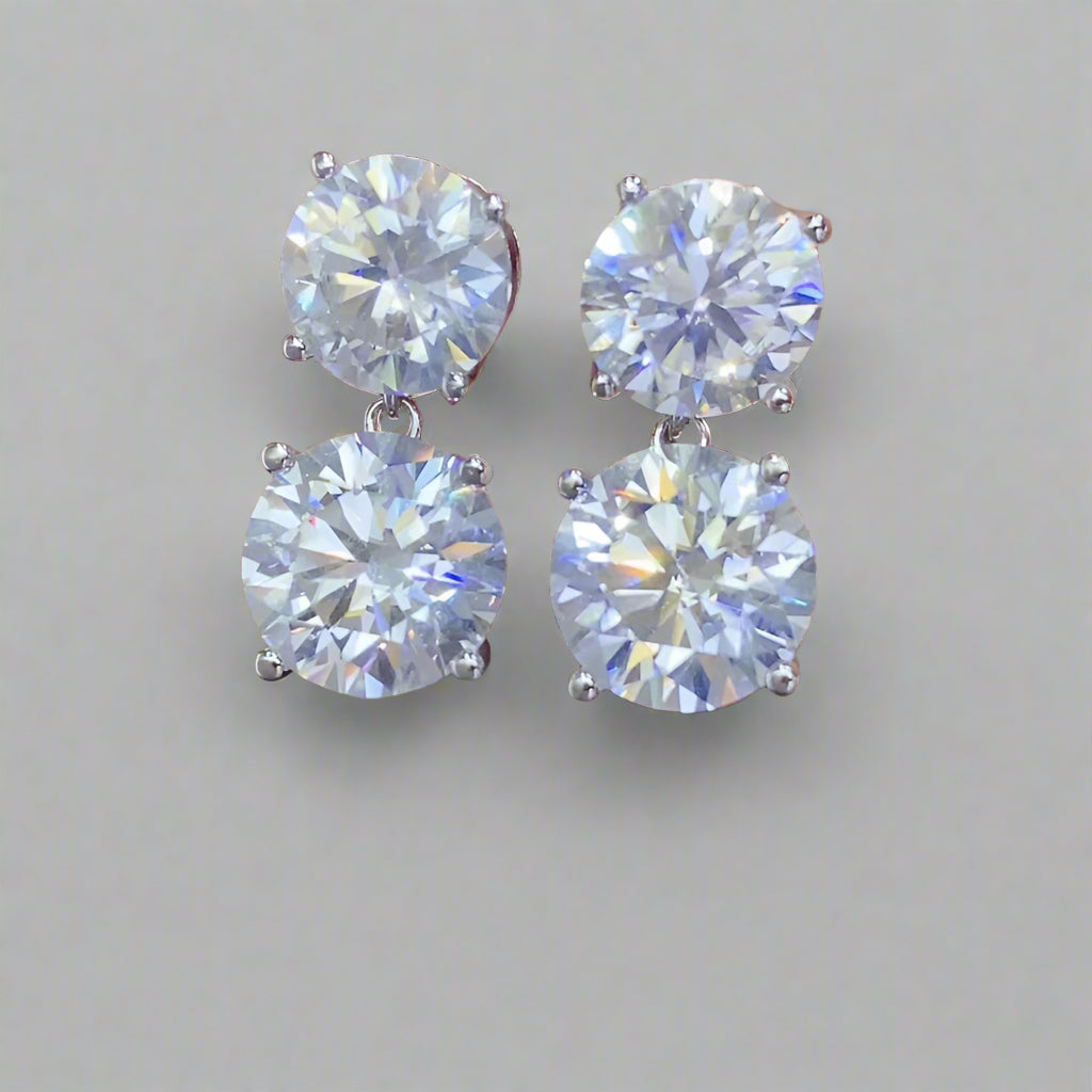 DCDI 100k 10 Carat Moissanite 925 Sterling Silver Drop Earrings