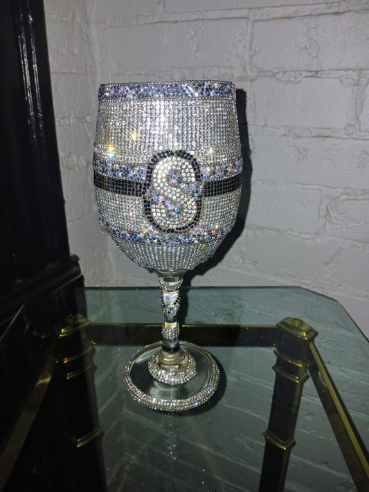DCDI Monogram Diamond Studded Wine Glass