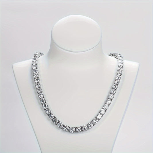 DCDI Infinity Tennis Chain Necklace -32ct Moissanite 925 Sterling Silver Tennis Chain