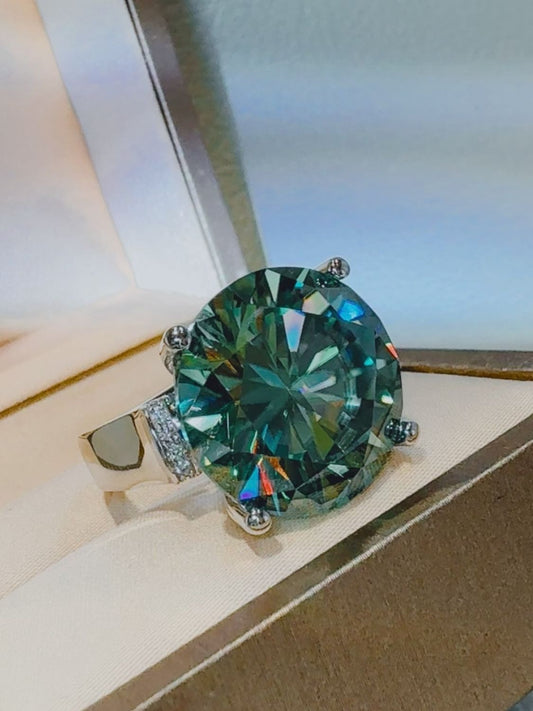 DCDI Aura 20 Carat Turquoise Moissanite 925SS Ring