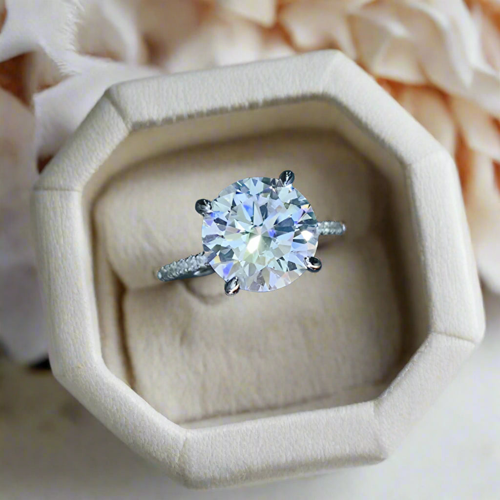 DCDI Ambiance 5 Carat Moissanite 925 Sterling Silver Ring