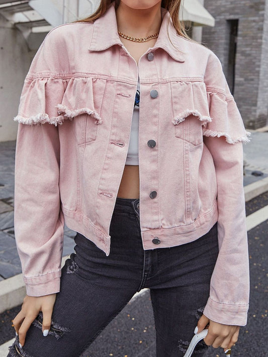 DS Premium Denim Ruffled Peachie Jacket